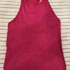 Red high neck LULU racer back tank